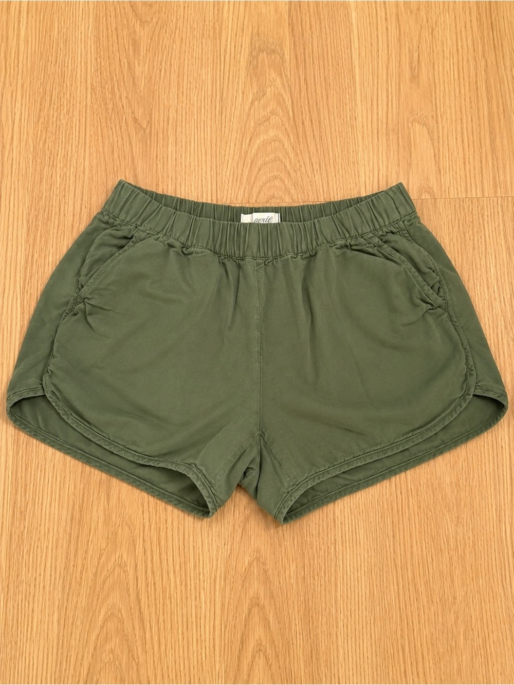 Madewell Olive Green Women's Casual Elastic-Waist Shorts